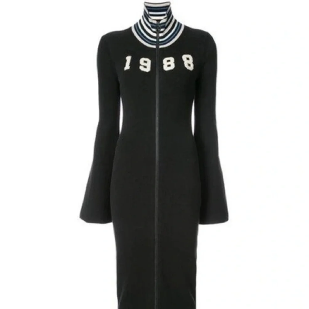 Fenty X Puma Sweater Maxi Dress With Zip-up Front In Black. As worn by Rihanna. - Picture 3 of 3